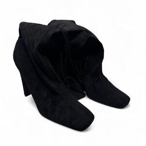 Fashion Nova Bad Lil Vibe Over The Knee Boots in Black with Zipper, Size W 6.5